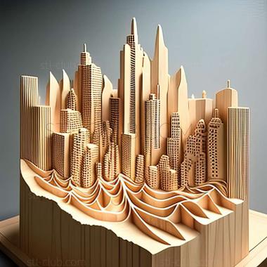 3D model city skyline (STL)